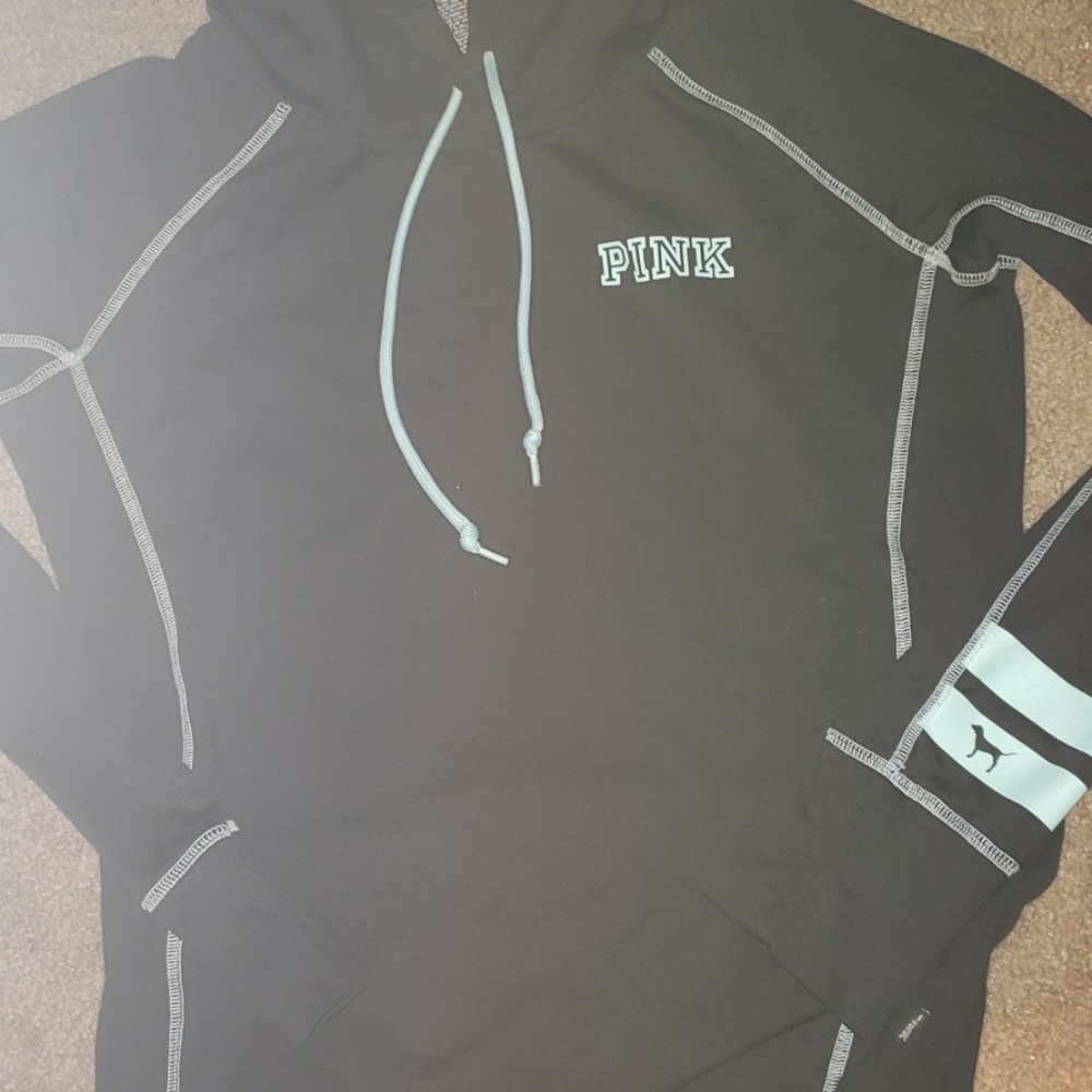 Lg Teal and black pink hoodie
